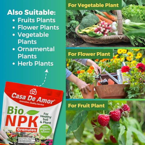Casa De Amor Organic NPK Bio Fertilizer Granules, Perfect to Use on All Plants and Gardening (400 gm) (FROM INDIA)NUZ - View 3 of 7