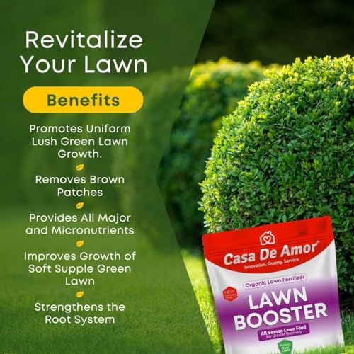 Casa De Amor Organic Lawn Booster, 100% Organic Lawn Essential Fertilizer for Lush Green Lawn Grass (1 Pack 900gm) (FROM INDIA)NUZ - View 3 of 7