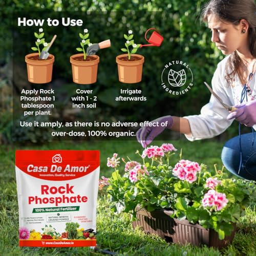 Casa De Amor Natural Rock Phosphate Fertilizer All Purpose Crushed Powder for Fruiting and Flowering Plants (5 kg) (FROM INDIA)NUZ - View 3 of 6