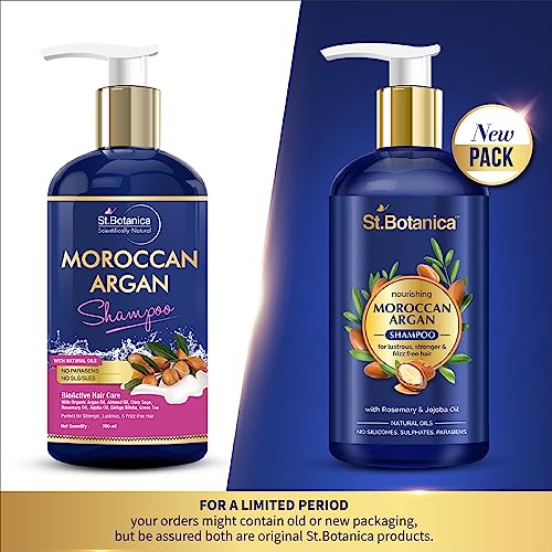St.Botanica Moroccan Argan Shampoo | To Nourish Dull, Dry &amp; Frizzy Hair | Helps Control Hair Fall &amp; Promotes Hair Growth | Paraben &amp; Sulphate Free | Vegan | Cruelty Free (FROM INDIA SAB) - View 2 of 4