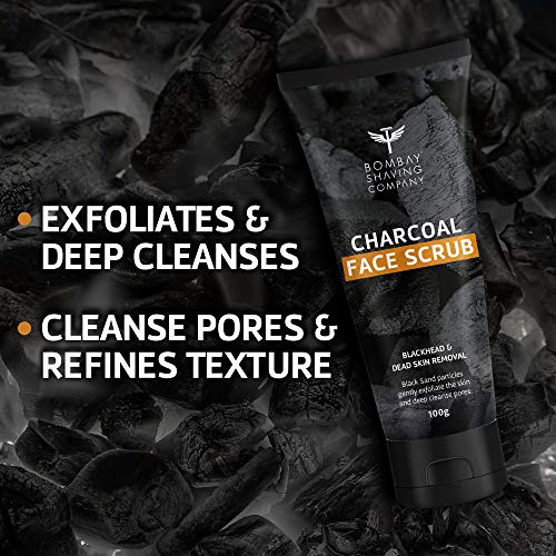 Bombay Shaving Company Charcoal Face Scrub with Black Sand, Exfoliates skins &amp; Removes Black Heads, Black, 100 g FROM INDIA (SAM) - View 3 of 4