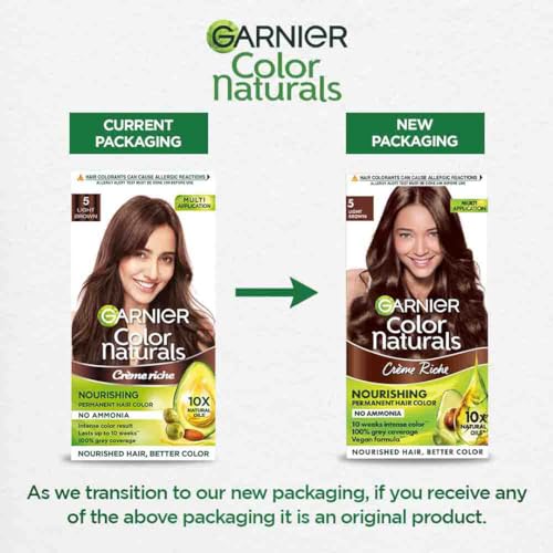 Garnier, Hair Colouring Creme, Long-lasting Colour, Smoothness &amp; Shine, Color Naturals, Shade: 5 Light Brown, 70ml + 60g FROM INDIA (SAM) - View 4 of 4