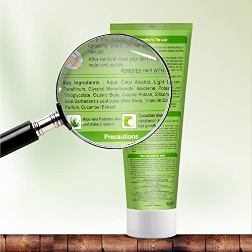 VI-JOHN Feather Touch Aloevera &amp; Cucumber Hair Removal Cream, for Sensitive Skin, Suitable for Legs, Underarms, Bikini Line, Arms - 110g (FROM INDIA SAB) - View 2 of 3