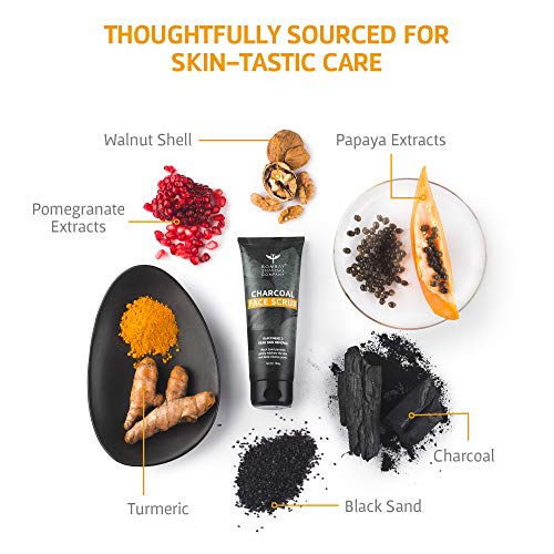 Bombay Shaving Company Charcoal Face Scrub with Black Sand, Exfoliates skins &amp; Removes Black Heads, Black, 100 g FROM INDIA (SAM) - View 2 of 4