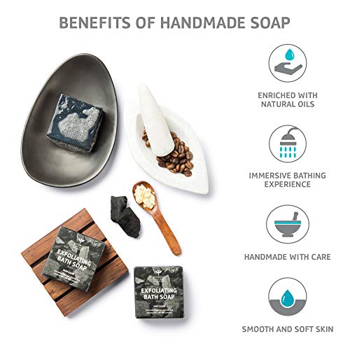 Bombay Shaving Company Activated Charcoal Deep Cleansing Bath Soap with Coffee granules removing dirt and impuritities with Anti-Pollution Effect, 100g (Pack of 3) FROM INDIA (SAM) - View 2 of 4