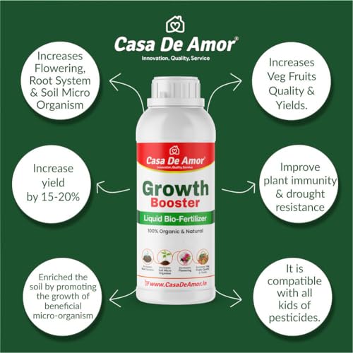 Casa De Amor Growth Booster Liquid Bio-Fertilizer for All Plants | Ideal for Indoor and Outdoor Plant Care (500 ml) (FROM INDIA)NUZ - View 3 of 6