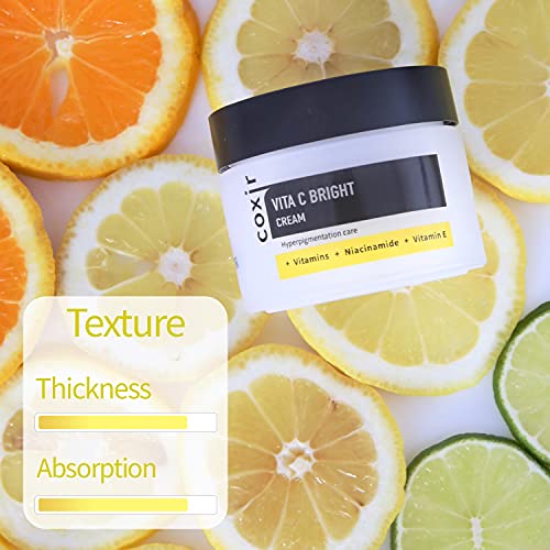 Coxir Vita C Bight Cream (50ml,1.69 fl.oz.). Niacinamide face cream with vitamins/Hydrates and moisturizes/Korean Skin care/Vitamin C, A, E, B3. Vitamin Moisturizing cream - View 4 of 4