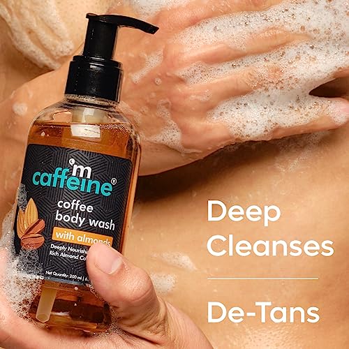 mCaffeine Coffee Body Wash with Almonds | De-Tan &amp; Deep Cleansing Shower Gel | Enriched with Vitamin E &amp; in Energizing Nutty Almond Aroma | Suitable for All Skin Types | For both Men &amp; Women (200ml) - View 3 of 3