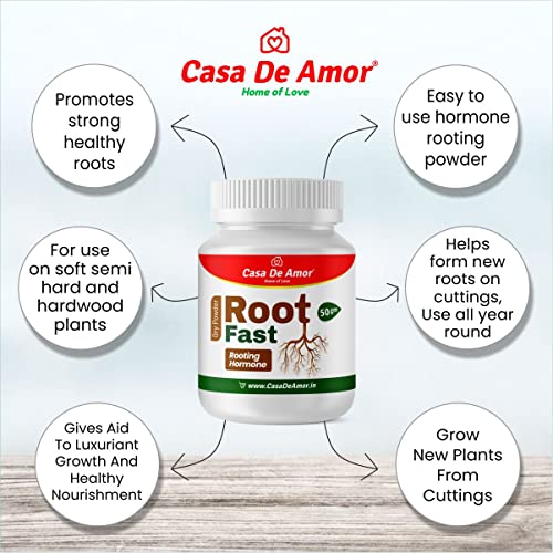 Casa De Amor Rose Care Organic Fertilizer for Rose Plants 900 gm and Root Fast Rooting Hormone, Promotes Rooting (50 gm) Grow New Plants from Cuttings (FROM INDIA)NUZ - View 2 of 8