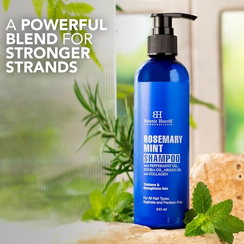 Botanic Hearth Rosemary Mint Shampoo With Peppermint Oil, Jojoba Oil &amp; Collagen| Thickens &amp; Strengthens Hair| Helps Reduce Hairfall|Shampoo For Women And Men|Sulphate &amp; Paraben Free, 245Ml, 8 Ounces - View 3 of 4