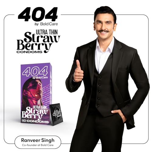 BOLD CARE 404 Super Ultra Thin Strawberry Flavored Condoms For Men | Pack of 3|60 Microns | 30 Units | Intense Fit with a Barely There Feel | With Disposable Pouches FROM INDIA (SAM) - View 2 of 3
