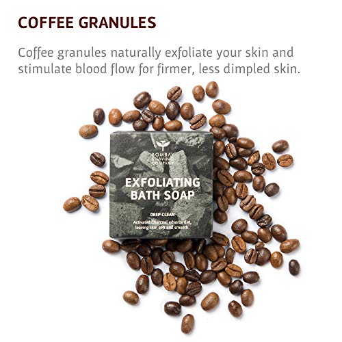Bombay Shaving Company Activated Charcoal Deep Cleansing Bath Soap with Coffee granules removing dirt and impuritities with Anti-Pollution Effect, 100g (Pack of 3) FROM INDIA (SAM) - View 3 of 4
