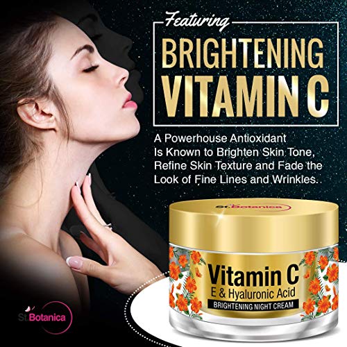 St.Botanica Vitamin C, E &amp; Hyaluronic Acid Brightening Night Cream (With Science + Botanical Actives), 50g (FROM INDIA SAB) - View 2 of 3