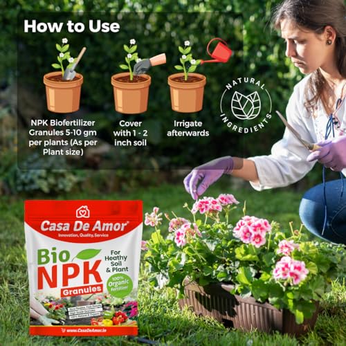 Casa De Amor Organic NPK Bio Fertilizer Granules, Perfect to Use on All Plants and Gardening (400 gm) (FROM INDIA)NUZ - View 2 of 7