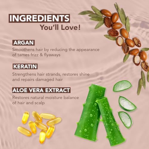 Botanic Hearth Argan &amp; Keratin Shampoo with 100% Pure Argan Oil &amp; Aloe Extracts|Repairs Hair &amp; Controls Frizz|For Damaged &amp; Frizzy Hair|Shampoo for Women and Men | Sulphate &amp; Paraben Free | 245ml - View 3 of 3