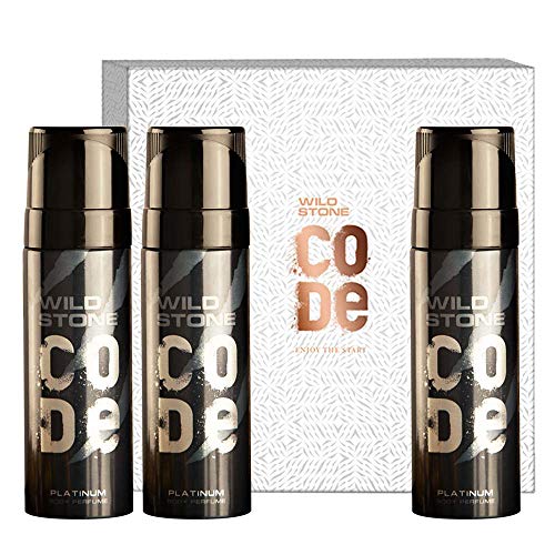 Wild Stone Gift Box with Code Platinum Body Perfume, Pack of 3 (120ml Each) FROM INDIA (SAM) - Main product image