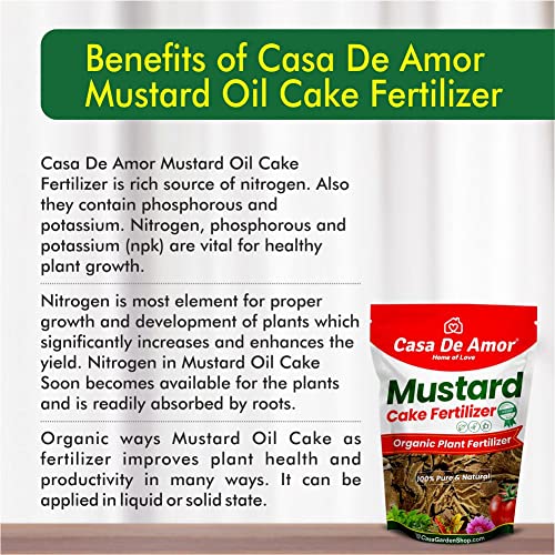 Casa De Amor Mustard Oil Cake Fertilizer for Plant Growth and Healthy Roots (2 Kg) (FROM INDIA)NUZ - View 3 of 7