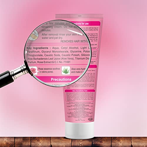 VI-JOHN Feather Touch Rose &amp; Aloevera Hair Removal Cream, for Sensitive Skin, Suitable for Legs, Underarms, Bikini Line, Arms - 110g (FROM INDIA SAB) - View 2 of 3