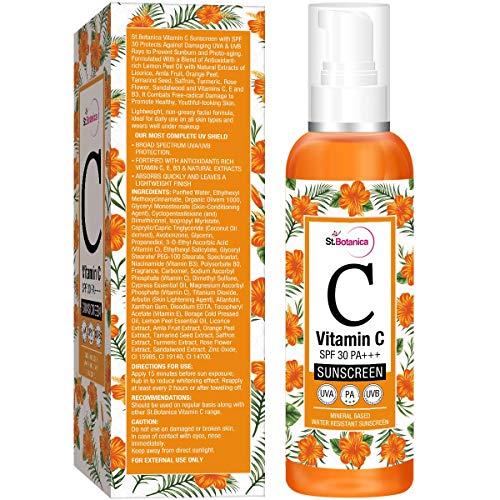 St.Botanica Vitamin C SPF 30 Pa+++ Sunscreen, 120ml with Stable &amp; Effective Vitamin C &amp; Broad Spectrum Sun Protection from UVA/UVB rays to give Bright Skin| No Parabens &amp; Sulphates | Vegan (FROM INDIA SAB) - View 2 of 2