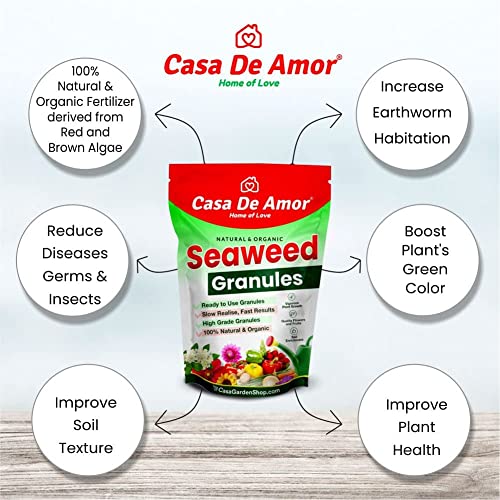 Casa De Amor Seaweed Granules Organic Fertilizer, Plant Growth Promoter &amp; Bio-Stimulant, Suitable For All Types of Plants (2 Kg) (FROM INDIA)NUZ - View 2 of 6