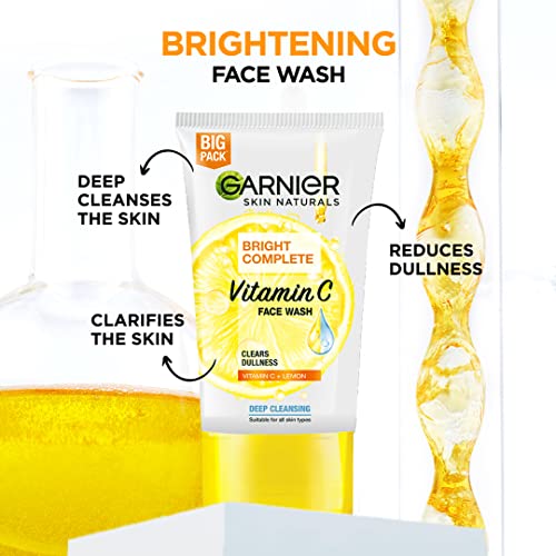 Garnier Skin Naturals Bright Complete Vitamin C Facewash, For Brighter and Glowing Skin - Daily Cleanser Suitable For all Skin Types, 150g (Pack of 2) FROM INDIA (SAM) - View 3 of 3