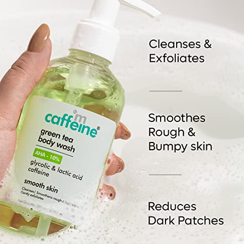 mCaffeine 10% AHA - Glycolic Acid &amp; Lactic Acid Body Wash | Body Wash Shower Gel for Dark Spots &amp; Dark Patches | Helps Improve Rough, Bumpy &amp; Strawberry Skin | For Men &amp; Women - 200ml - View 2 of 2