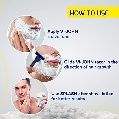 VI- JOHN Shaving Foam For Men, Lemon Shaving Foam With Goodness of Nature, Tea Tree Oil, Vitamin E Enriched and Anti- Bacterial Formula (200gm- Pack of 1) (FROM INDIA SAB) - View 3 of 3