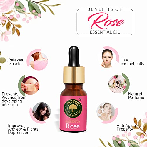 Old Tree Rose and Lavender Essential Oil Combo Pack (15ml each) - Pure, Natural and Undiluted Essential Oil with Glass Dropper for Fragrance, Diffuser, Skin, Hair, Aromatherapy and Massage FROM INDIA (SAM) - View 3 of 3