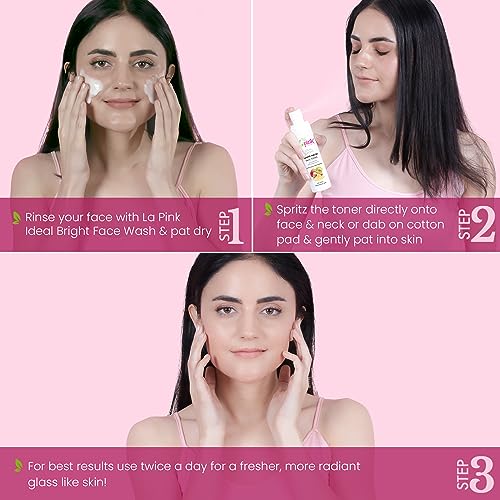 La Pink Ideal Bright Face Toner For Glowing Skin &amp; Pore Tightening | 100% Microplastic Free Formula | For All Skin Type, 100 ML (FROM INDIA SAB) - View 4 of 4
