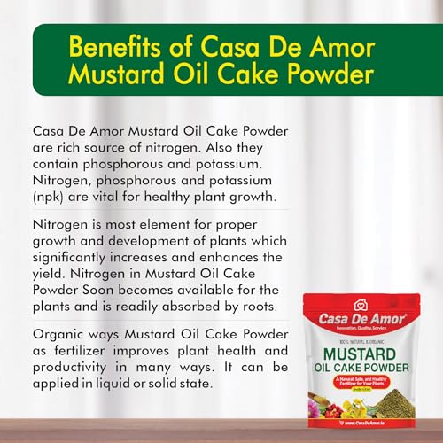 Casa De Amor Mustard Oil Cake Powder Natural Essential Fertilizer for Plant Growth and Healthy Roots (900 Grams) (FROM INDIA)NUZ - View 7 of 7