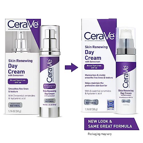 CeraVe Skin Renewing Retinol Day Cream SPF 30 1.76 oz with Hyaluronic Acid, Niacinamide and Ceramides for Smoothing Fine Lines and Texture - View 2 of 4