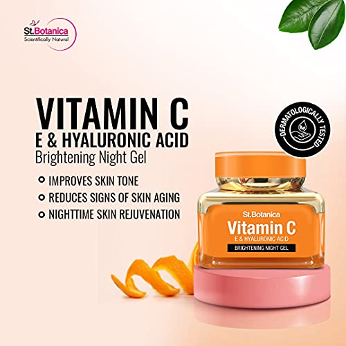 St.Botanica Vitamin C, E &amp; Hyaluronic Acid Brightening Night Gel, 50 g (Night Cream)(FROM INDIA SAB) - View 3 of 3
