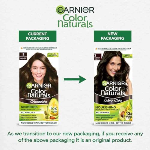 Garnier, Hair Colouring Creme, Long-lasting Colour, Smoothness & Shine, Color Naturals, Shade: 3 Darkest Brown, 70ml + 60g FROM INDIA (SAM) - View 2 of 4