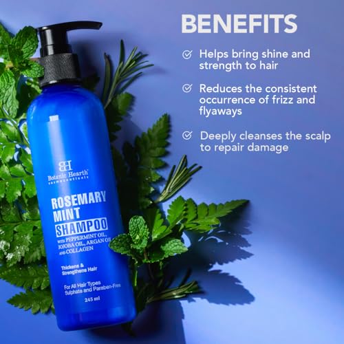 Botanic Hearth Rosemary Mint Shampoo With Peppermint Oil, Jojoba Oil &amp; Collagen| Thickens &amp; Strengthens Hair| Helps Reduce Hairfall|Shampoo For Women And Men|Sulphate &amp; Paraben Free, 245Ml, 8 Ounces - View 2 of 4