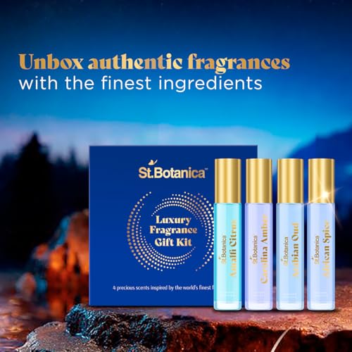 St.Botanica Luxury Fragrance Gift Set | Unisex Perfume Set for Men &amp; Women | Luxury Long Lasting Perfumes in 4 signature global fragrances | Eau De Perfum | 15ml x 4 (FROM INDIA SAB) - View 2 of 2