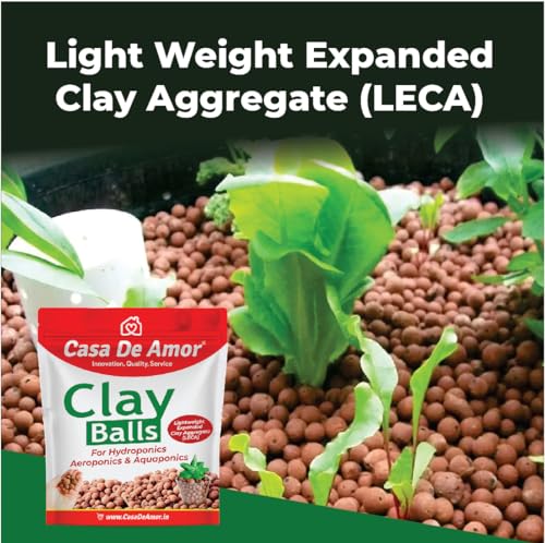 Casa De Amor Clay Balls, Hydrotons, Lightweight Expanded Clay Aggregate (LECA) Essential for Hydroponics, Aeroponics &amp; Aquaponics (830) (FROM INDIA)NUZ - View 4 of 8