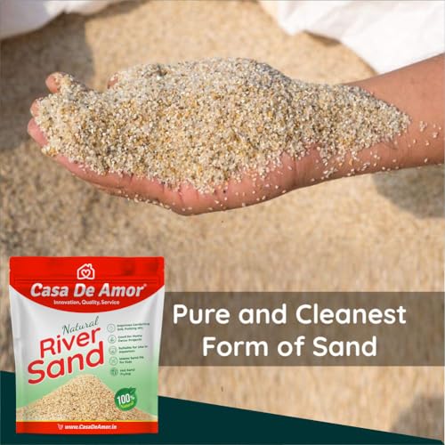 Casa De Amor Natural River Sand | Aquarium Sand Substrate | Pure Organic Plants Soil Mix Additive Adenium Cactus Succulent Bonsai | Use in Havan Pujan | Home Decor | Crafts (2 Kg) (FROM INDIA)NUZ - View 4 of 5