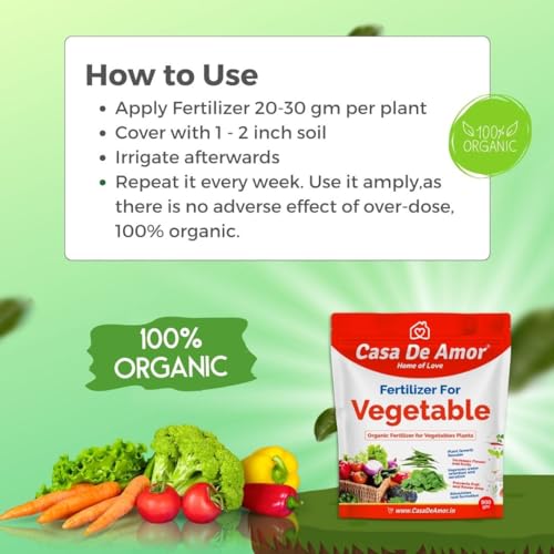 Casa De Amor Organic Vegetable Essential Fertilizer for Home, Balcony, Terrace &amp; Outdoor Gardening, 900 gm (FROM INDIA)NUZ - View 4 of 7