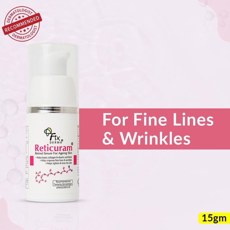 Fixderma .05% Pure Retinol Reticuram Face Serum for Anti Aging, Boost Collagen, Night Face Serum with Retinol &amp; Vitamin C to Reduce Fine Lines &amp; Wrinkles for Unisex - 15ml - View 4 of 4