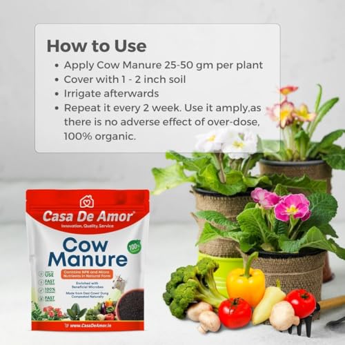 Casa De Amor Organic Cow Manure Fertilizer - NPK &amp; Micro Nutrients, Compost, Biofertilizer for Plants- 900 gm (FROM INDIA)NUZ - View 2 of 8