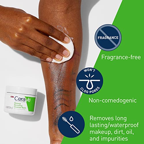 CeraVe Cleansing Balm | Hydrating Makeup Remover with Ceramides and Plant-based Jojoba Oil for Face Makeup | Non-Comedogenic Fragrance Free Non-Greasy Makeup Remover Balm for Sensitive Skin|1.3 Ounces - View 4 of 4