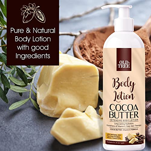 Old Tree Cocoa Butter Body Lotion with Vitamin E (500 ML) for Women and Men - Nourishing Body Lotion for All Skin Types - Butter Body Lotion for Dry Skin FROM INDIA (SAM) - View 3 of 4