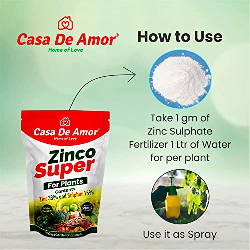 Casa De Amor Zinco Super (Zinc 33% and Sulphur 15%) Micronutrient Fertilizer for All Types of Plants, Lawn and Gardening (100 gm) (FROM INDIA)NUZ - View 5 of 7