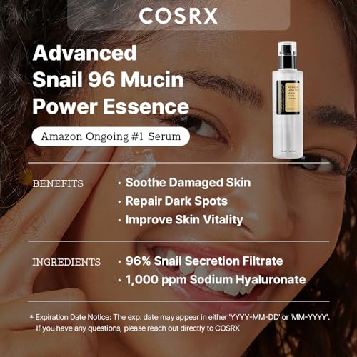 COSRX Snail Mucin 96% Power Repairing Essence 3.38 fl.oz 100ml, Hydrating Serum for Face with Snail Secretion Filtrate for Dull Skin &amp; Fine Lines, Korean Skincare - View 2 of 4