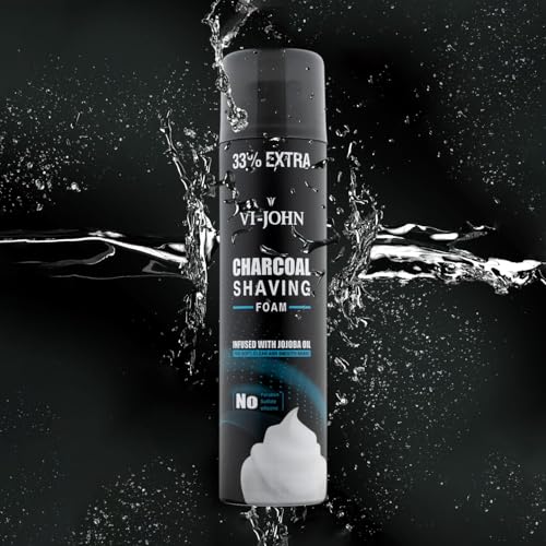VI-JOHN Charcoal Shaving Foam Infused with Jojoba Oil For Soft, Clean &amp; smooth Shave 300gm (Pack of 1) (FROM INDIA SAB) - View 3 of 3