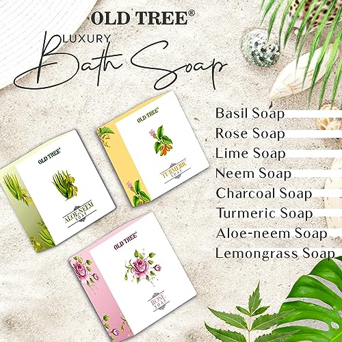 Old Tree Herbal Bath Soap Combo 100g each (Pack of 8) - Assorted Natural Bathing Soap Bar for Men and Women - Gift Set for Family &amp; Friends FROM INDIA (SAM) - View 3 of 4