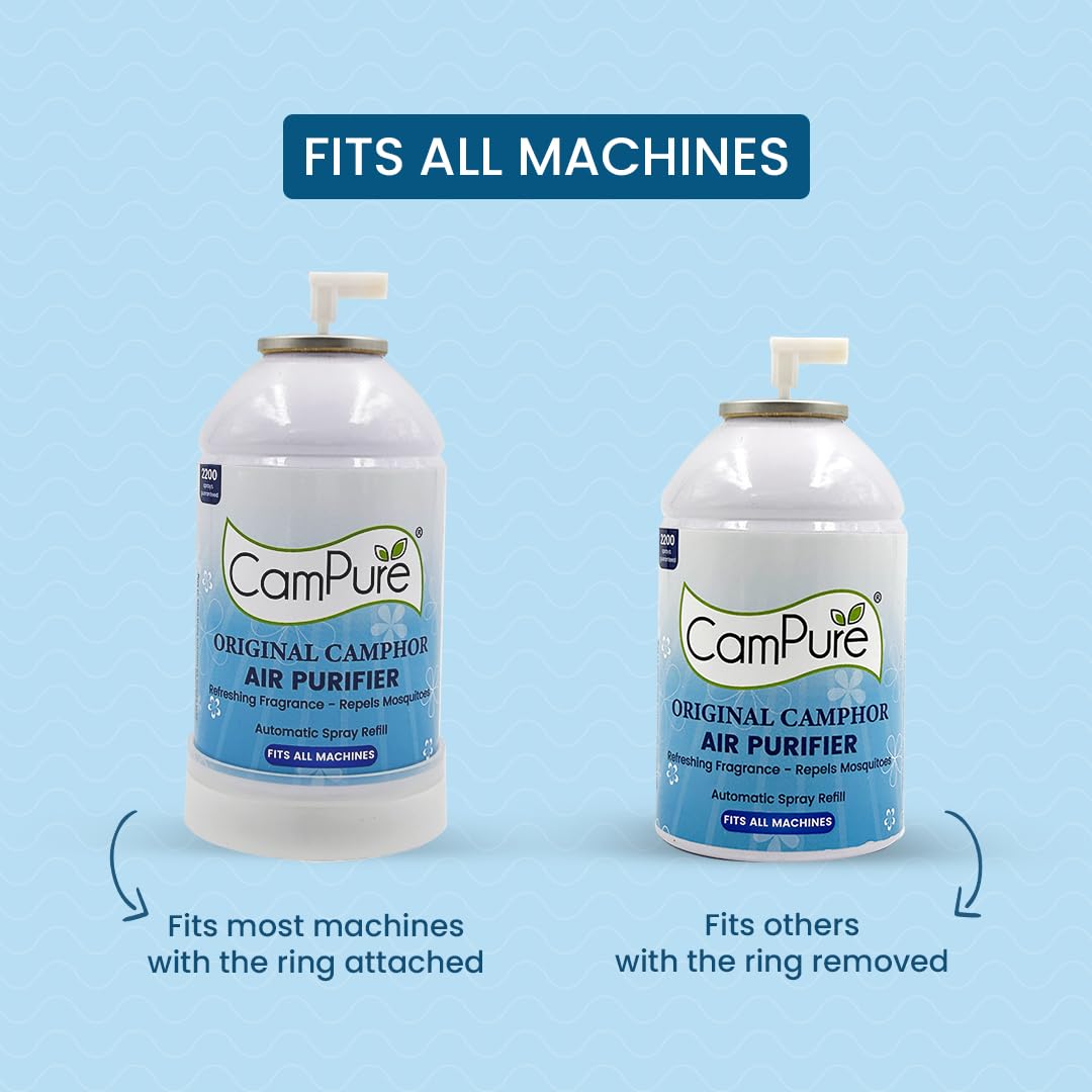 CamPure Automatic Freshener Refill (225 ml) | Original Camphor Air Purifier | Refreshing Fragrance For Home, Bathroom And Office | 2200 Sprays Guaranteed | Last upto 60 Days - View 3 of 5