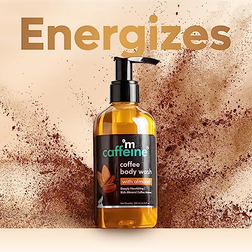 mCaffeine Coffee Body Wash with Almonds | De-Tan &amp; Deep Cleansing Shower Gel | Enriched with Vitamin E &amp; in Energizing Nutty Almond Aroma | Suitable for All Skin Types | For both Men &amp; Women (200ml) - View 2 of 3
