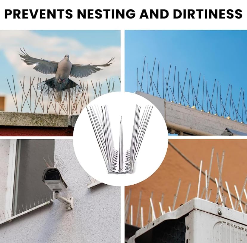 Home-Secure Bird Shield Anti Bird Spikes for Bird Control, Premium Bird Repellent Spikes, Pigeon Spikes with 1 Year Warranty (5 Pcs Set) (FROM INDIA)NUZ - View 2 of 9