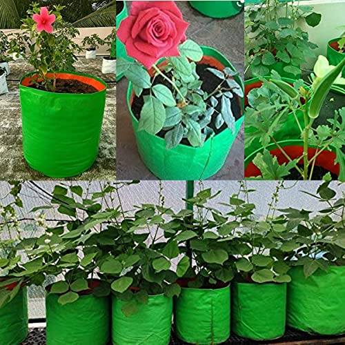Casa De Amor Premium HDPE UV Protected 250 GSM Round Shaped Green Colour Plants Grow Bags Suitable for Terrace and Vegetable Gardening (Size 12x12 Inches, Pack of 10) (FROM INDIA)NUZ - View 4 of 6